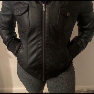 Black leather jacket